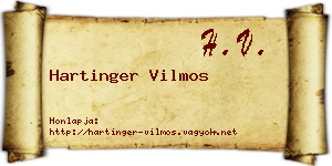 Hartinger Vilmos névjegykártya